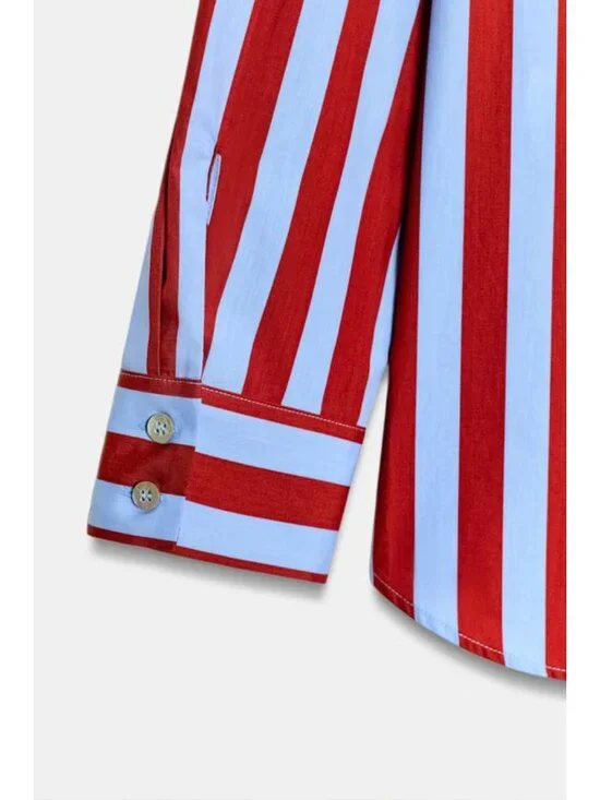 ZARA BOW NECK STRIPED SHIRT - Picture 10 of 10